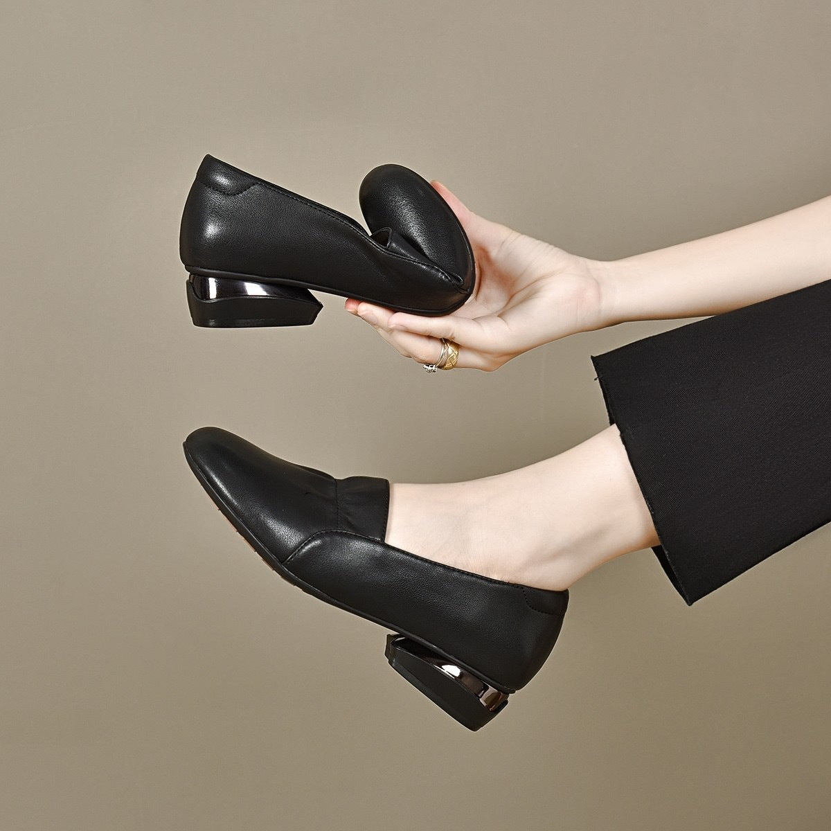 Women's Spring Authentic High Pointed Toe Chunky Women's Fashion Shoes