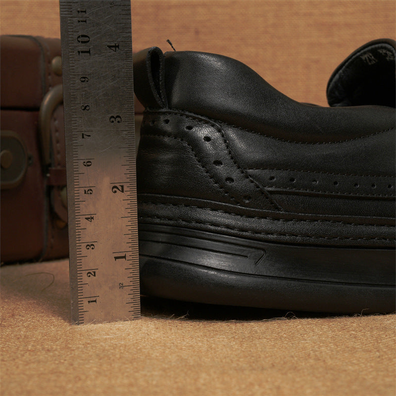 Men's British Style Fashion Rubber Sole Shoelace Decorative Leather Shoes