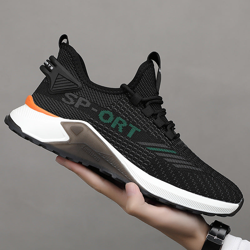 Men's Breathable Mesh Summer Running Fashionable Flying Sneakers