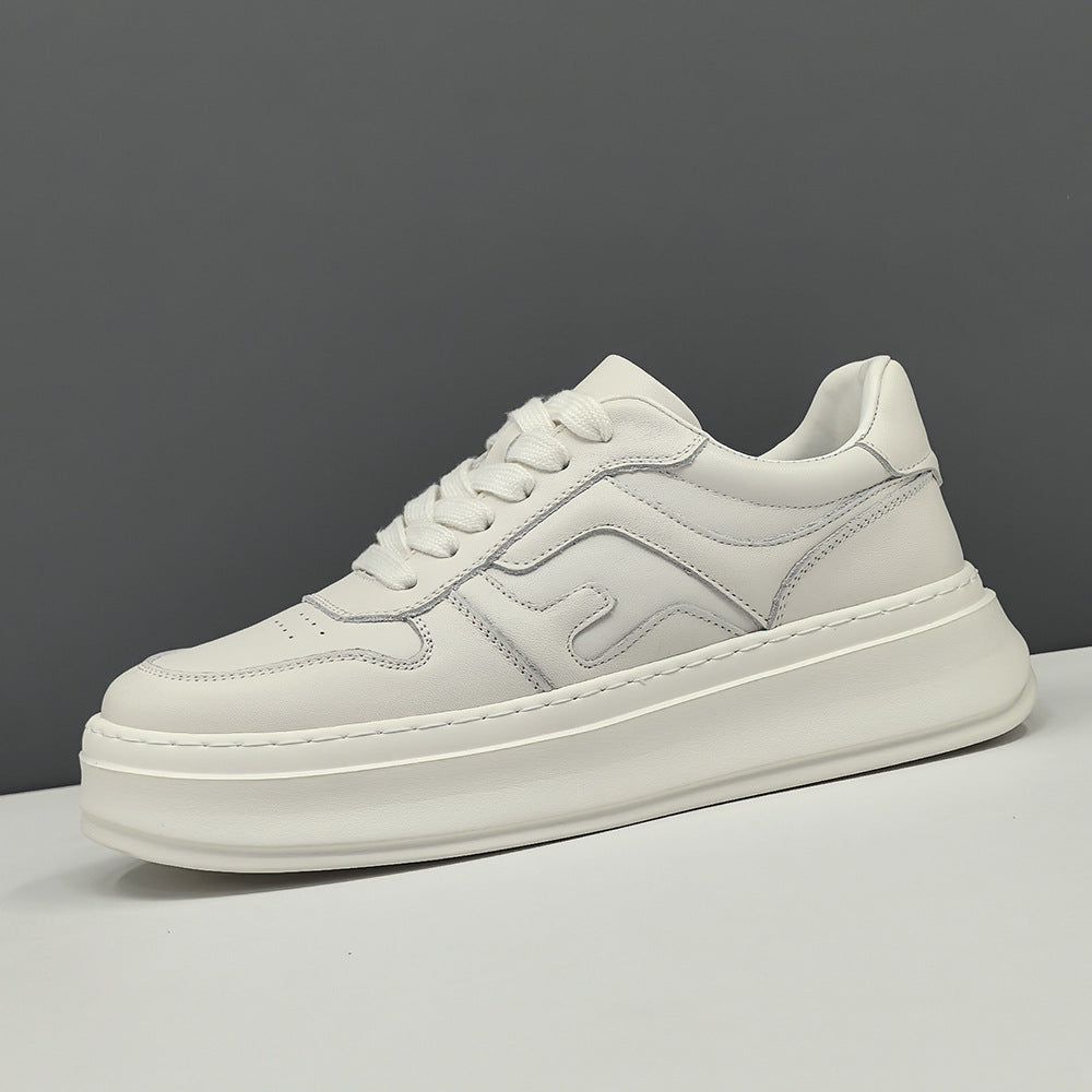 Men's Boys Fashion Top Layer Cowhide Platform Sneakers