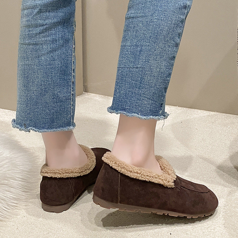 Women's Flat Vintage Fleece-lined Fluffy Warm Doug Women's Shoes