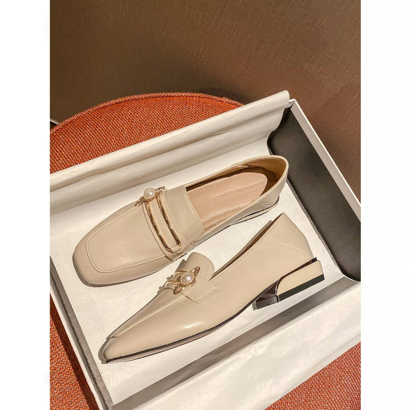 Women's Vintage Female Square Toe Pumps Chunky Women's Shoes