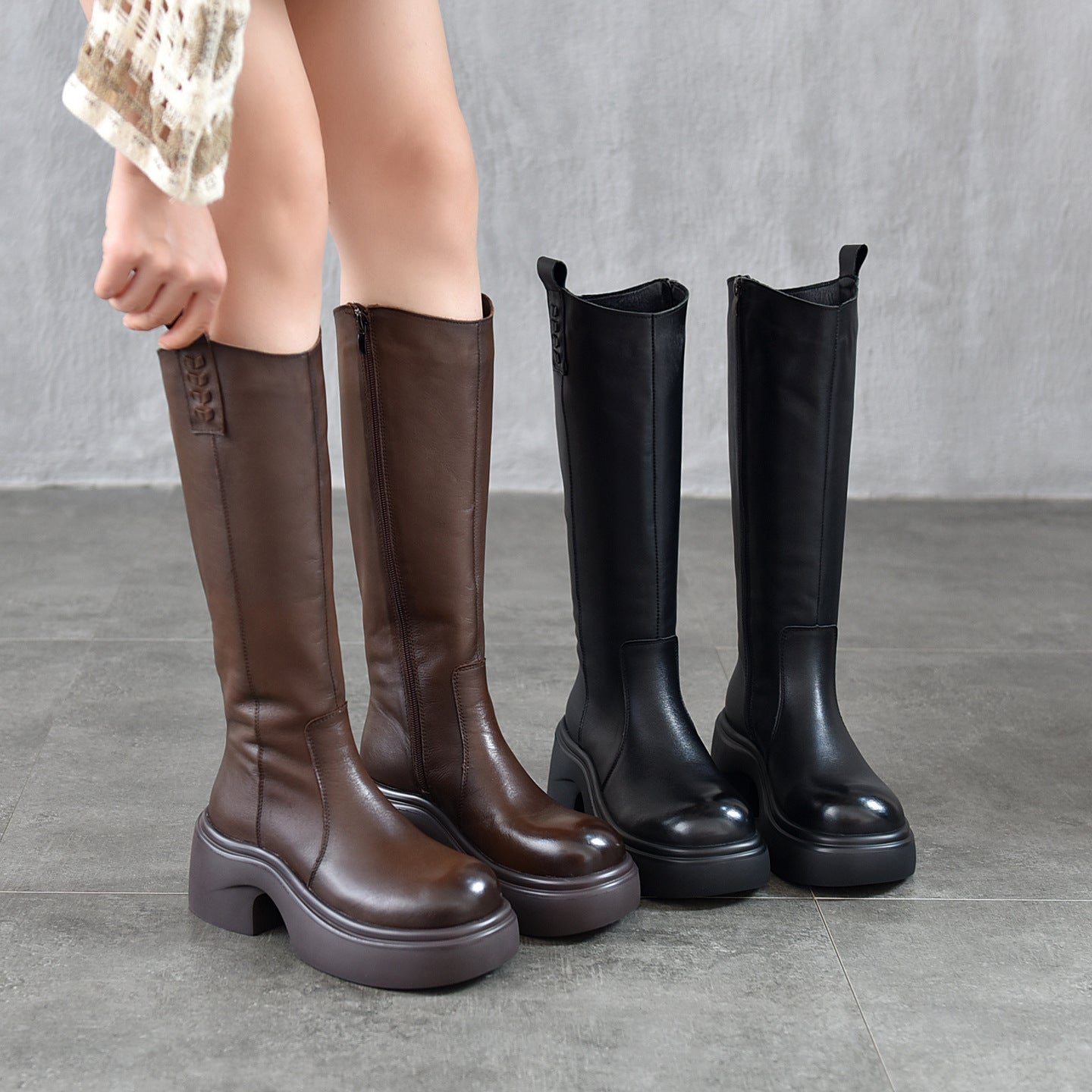 Side Zipper Female Plus Veet Warm Boots