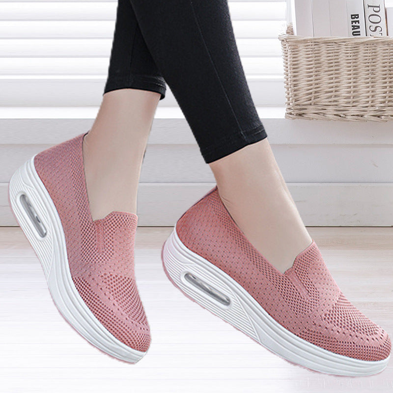 Women's Breathable Fly Woven Mesh One Pedal Sneakers