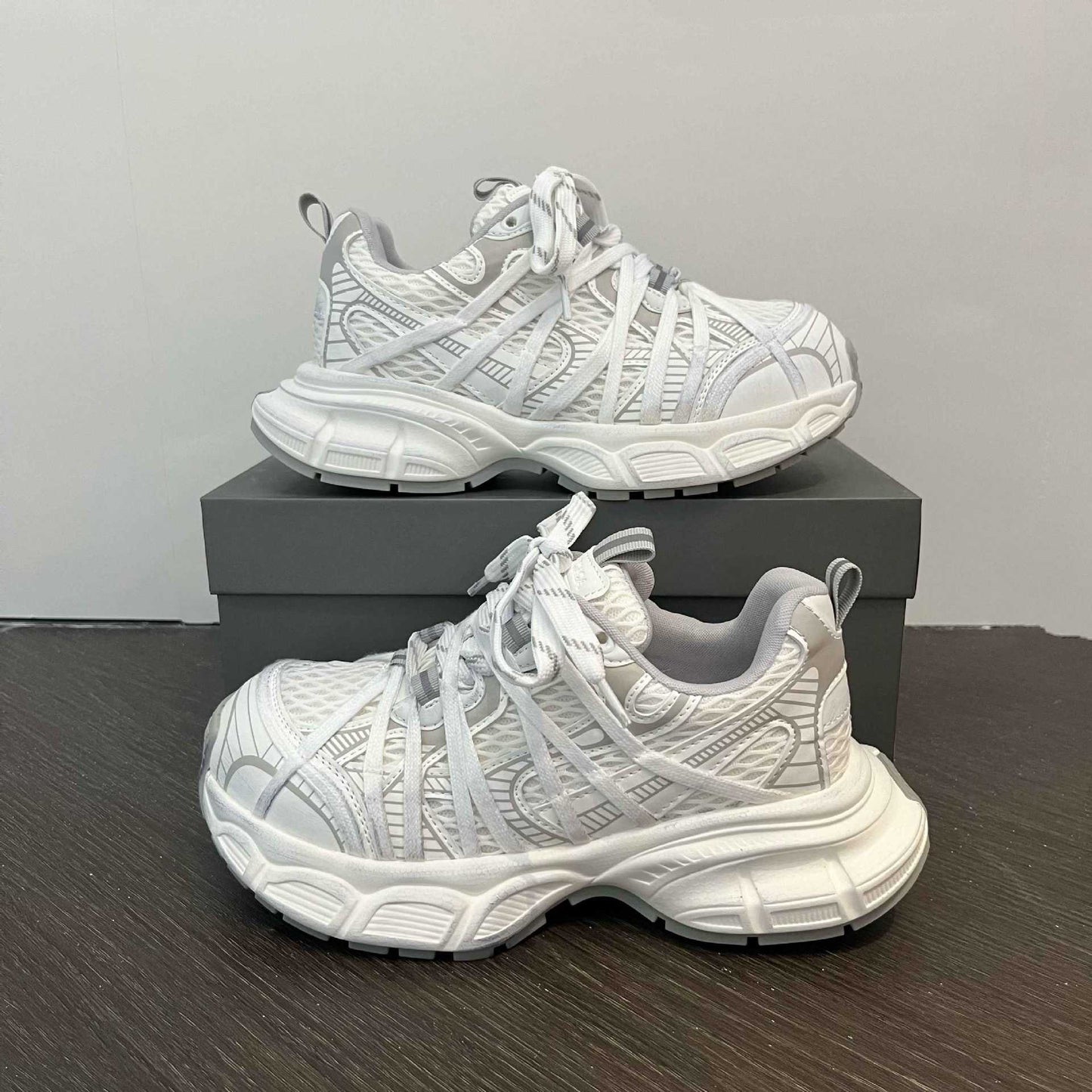 Women's Spring Spider Web Platform Dad Mesh Elevator Women's Casual Shoes
