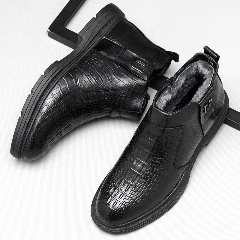 Men's Winter Genuine With Veet Outdoor Leisure Warm Sheepskin Snow Boots