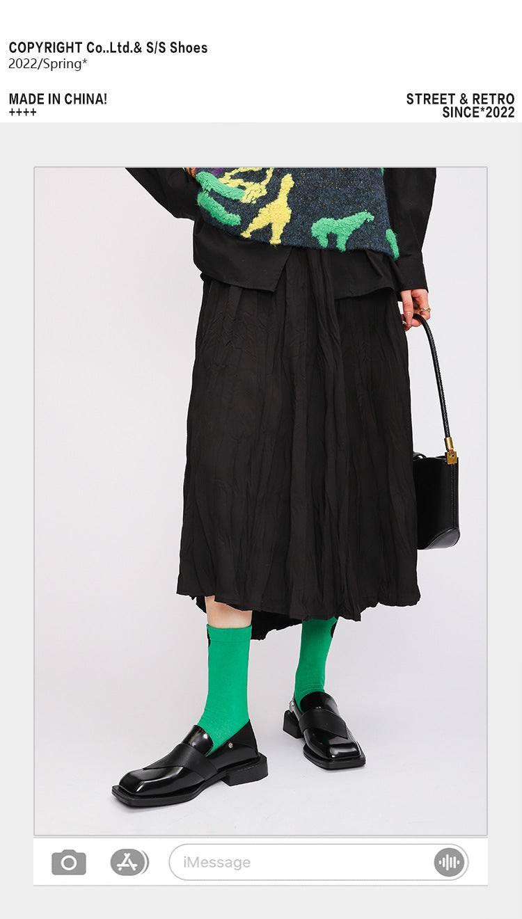 Women's Square Toe Soft Step-on Two Wear Retro Women's Shoes