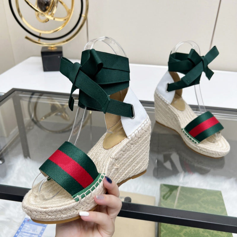 Women's Nigeria Wedge Hemp Rope Trendy Flat Slippers