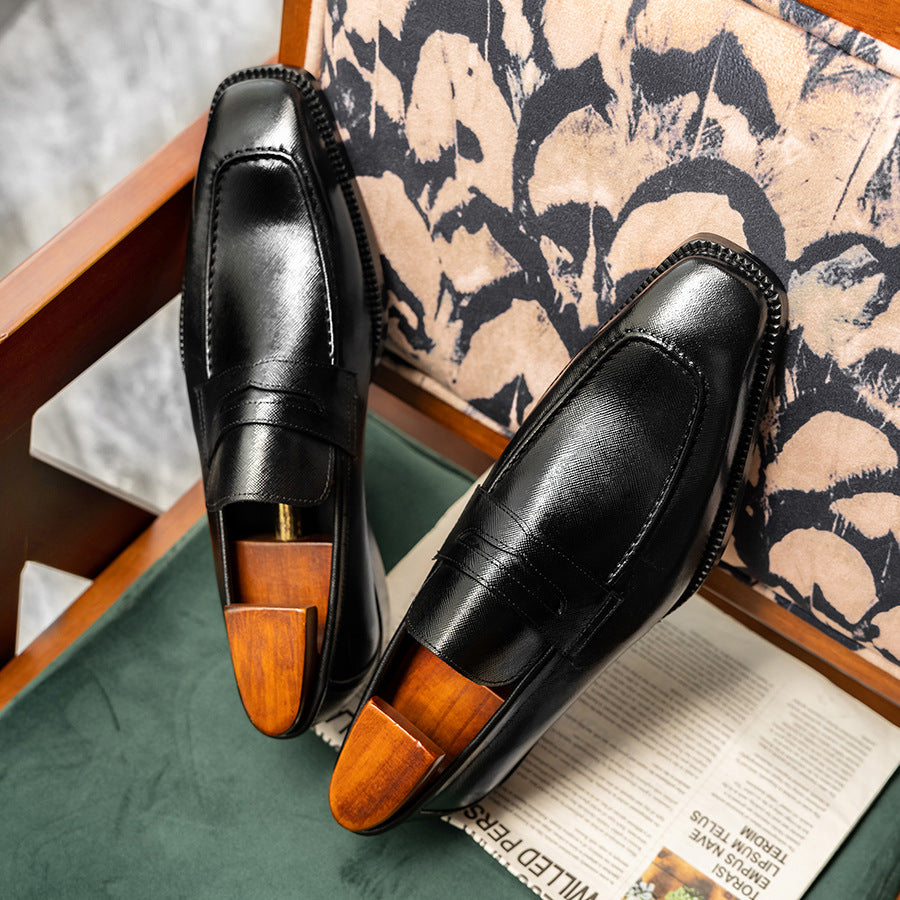 Men's Handmade First Layer Cowhide Lazy Slip-on Cover Loafers/doug Shoes