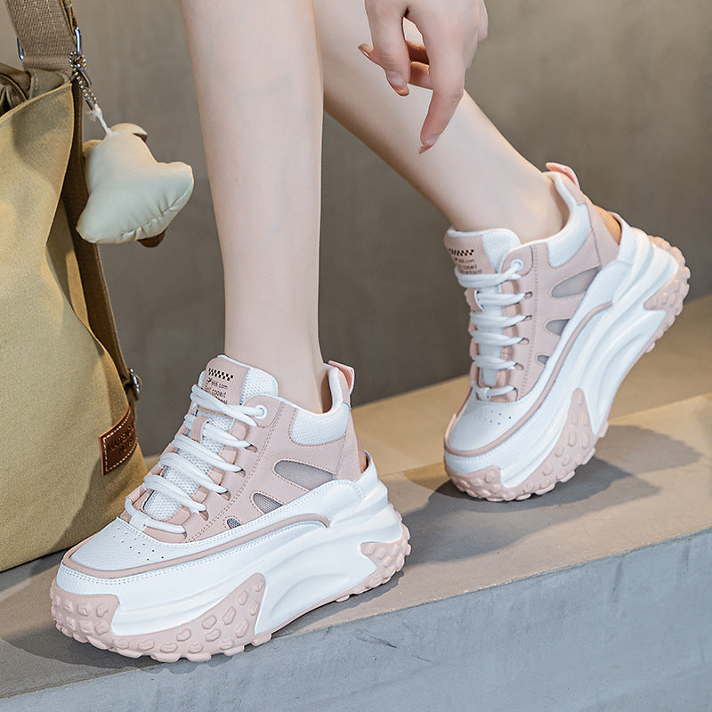 Women's Summer Platform Muffin Height Increasing Insole Genuine Sandals