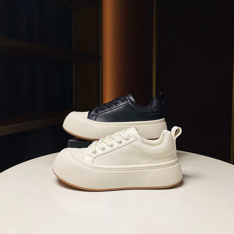 Women's Muffin Platform White Fashion Sports Leisure Sneakers