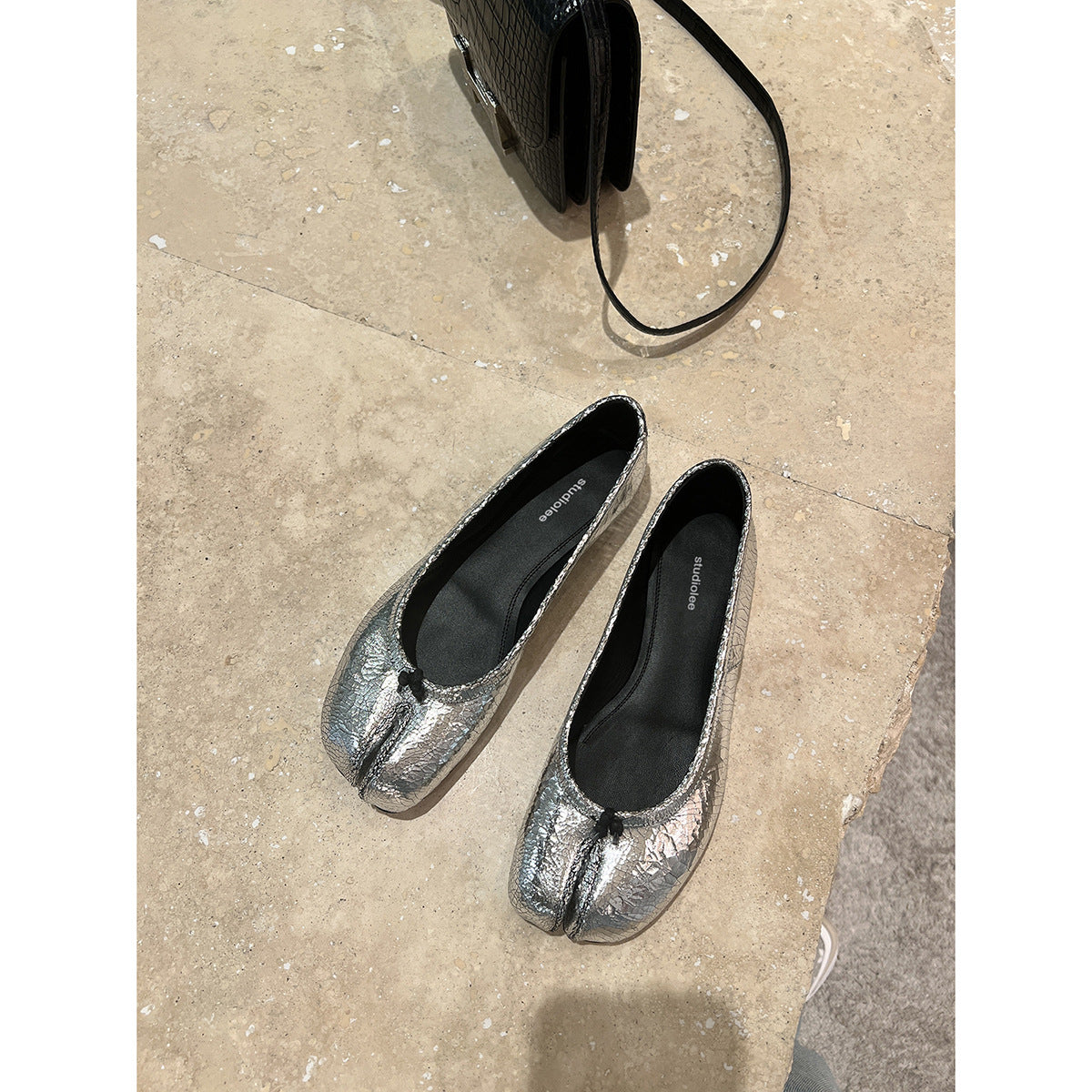 Mirror Shallow Mouth Slip-on Lofter Peas Flat Women's Shoes