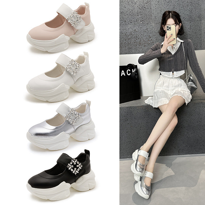 Women's Dad Spring Thick Sole Increased Mary Women's Sports Shoes