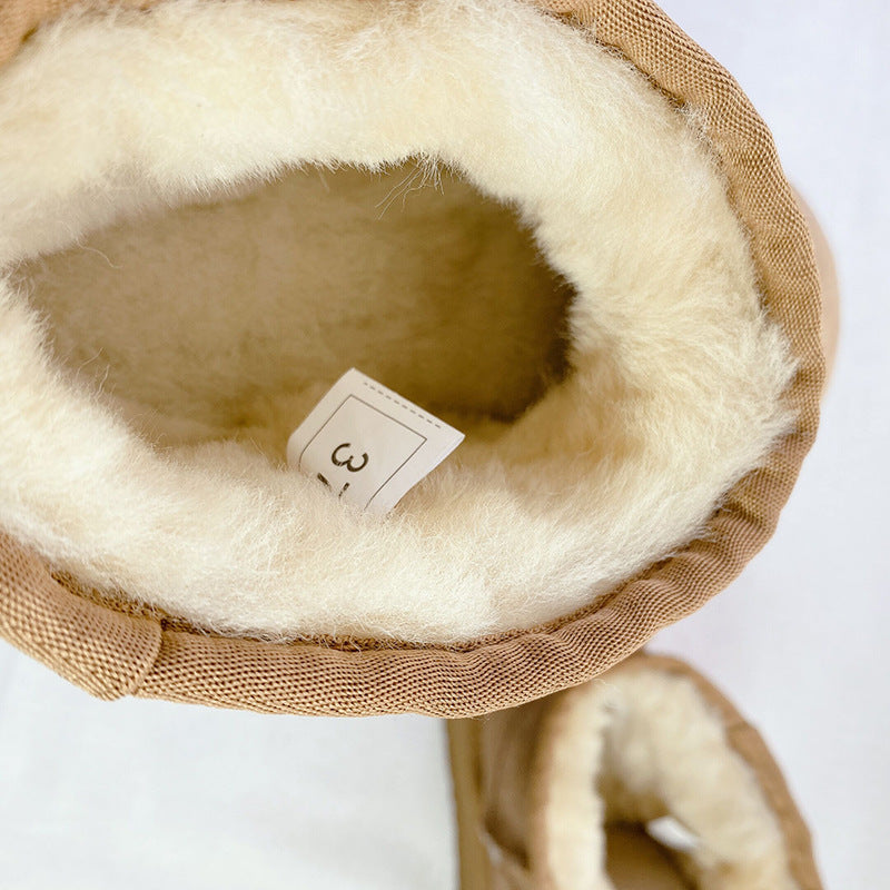 Women's Fur Integrated Muffin Winter Warm Height Snow Boots