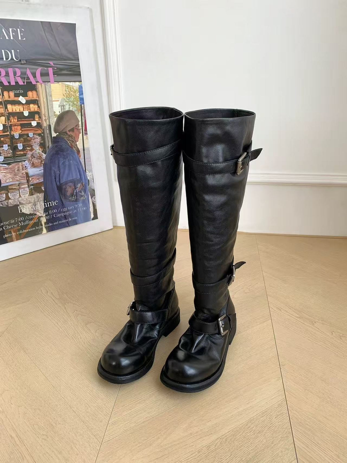 Design Large Tube Circumference Below The Knee Long Female Women's Leather Boots