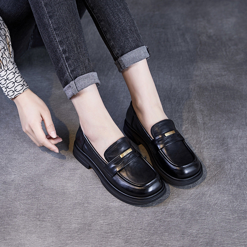 Women's Beautiful Original Color Spring Simple High-grade Slip-on Pumps British Loafers
