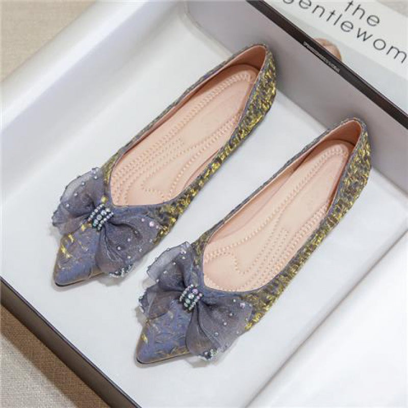 Pointed Flat Pumps Female Fairy Lei Casual Shoes