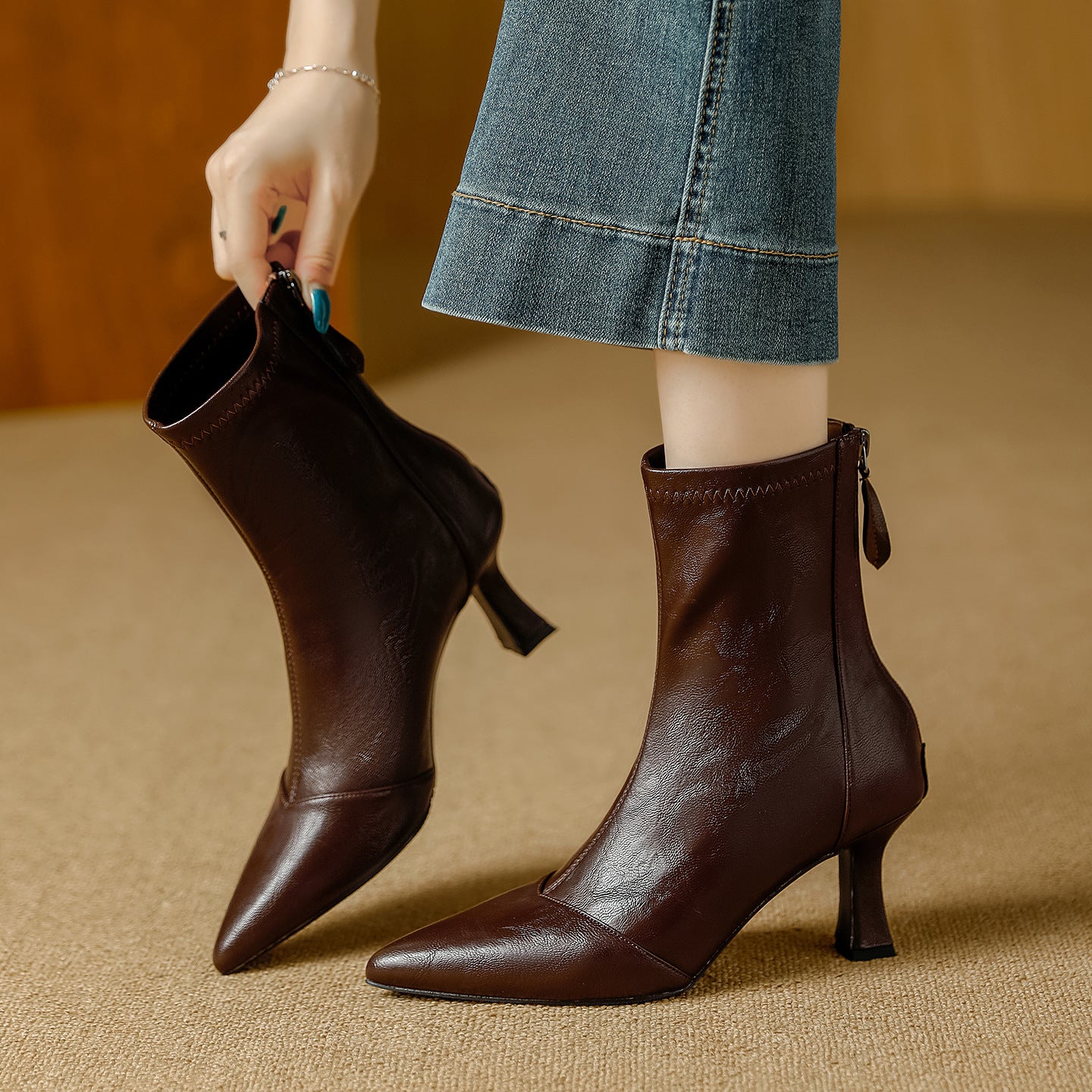 Women's High Short French Vintage Style Comfortable Women's Leather Boots