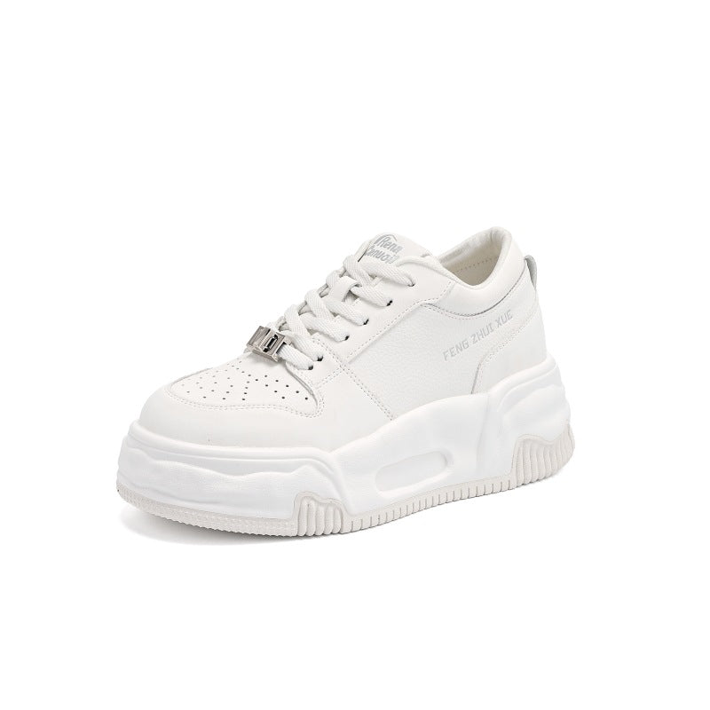 Women's Height Increasing Insole Platform White Spring Leisure Fashion Women's Sports Shoes