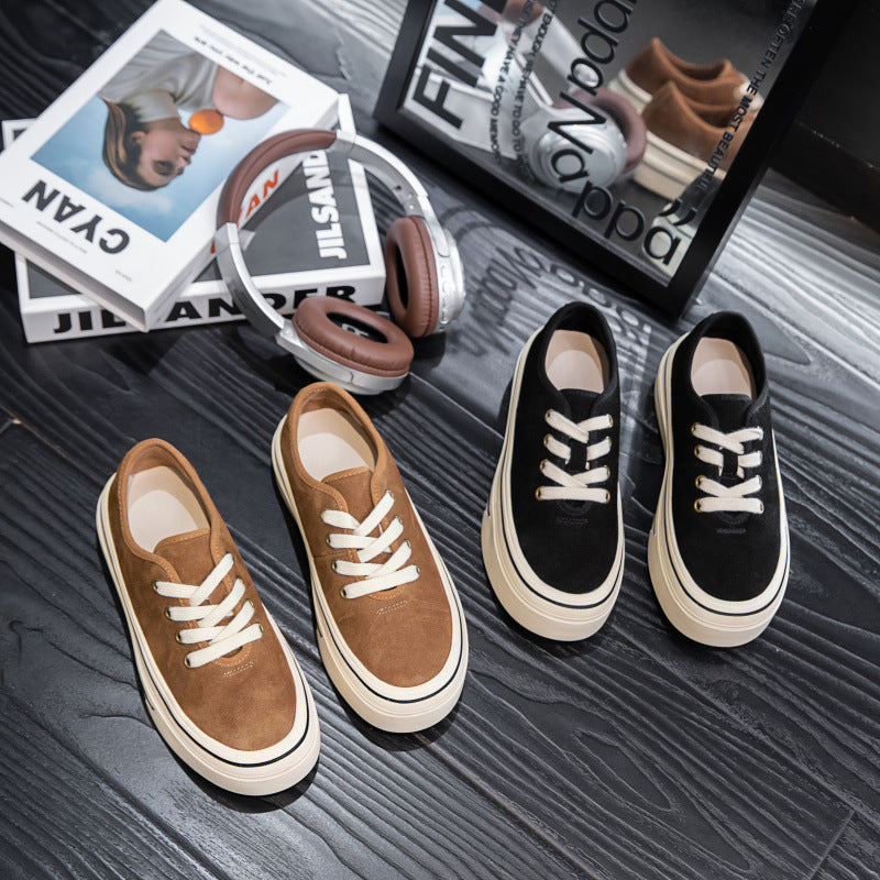 Women's Thick-soled Matte Sports Increased Round Toe Women's Casual Shoes