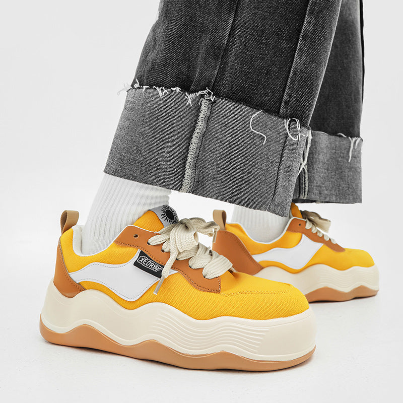 Platform Lightweight Bread Couple Style Four Leisure Men's Board Shoes