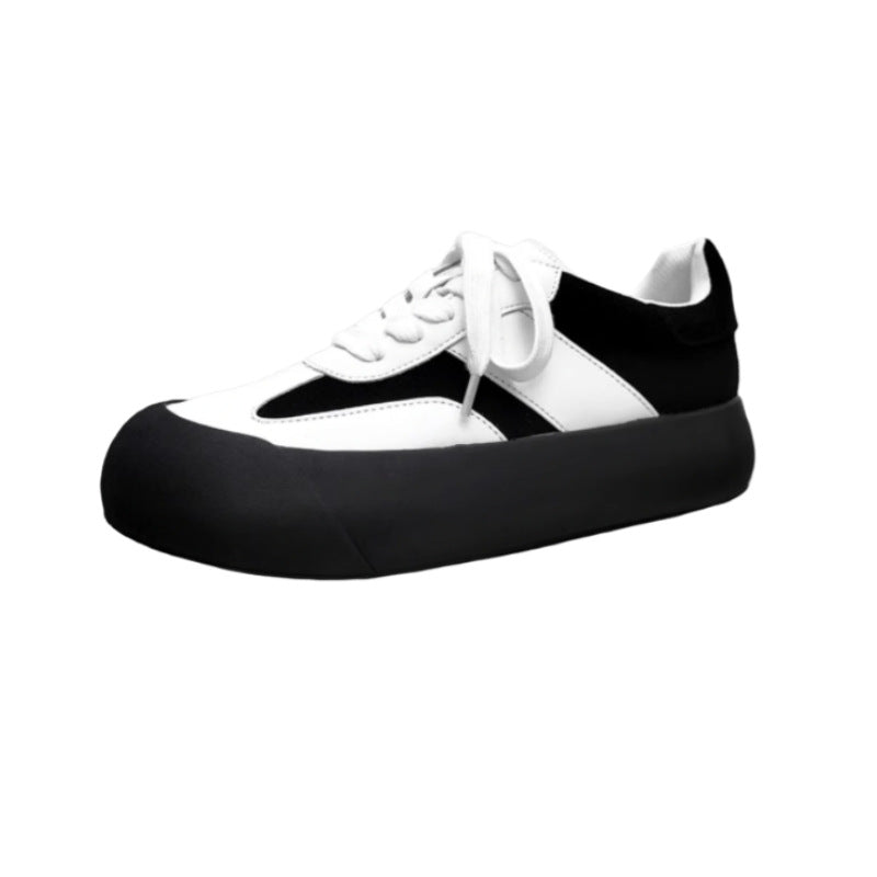 Women's & Men's Bai Puffy Cowhide Couple Bread Retro Platform German Men's Board Shoes