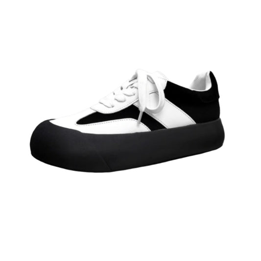 Women's & Men's Bai Puffy Cowhide Couple Bread Retro Platform German Men's Board Shoes