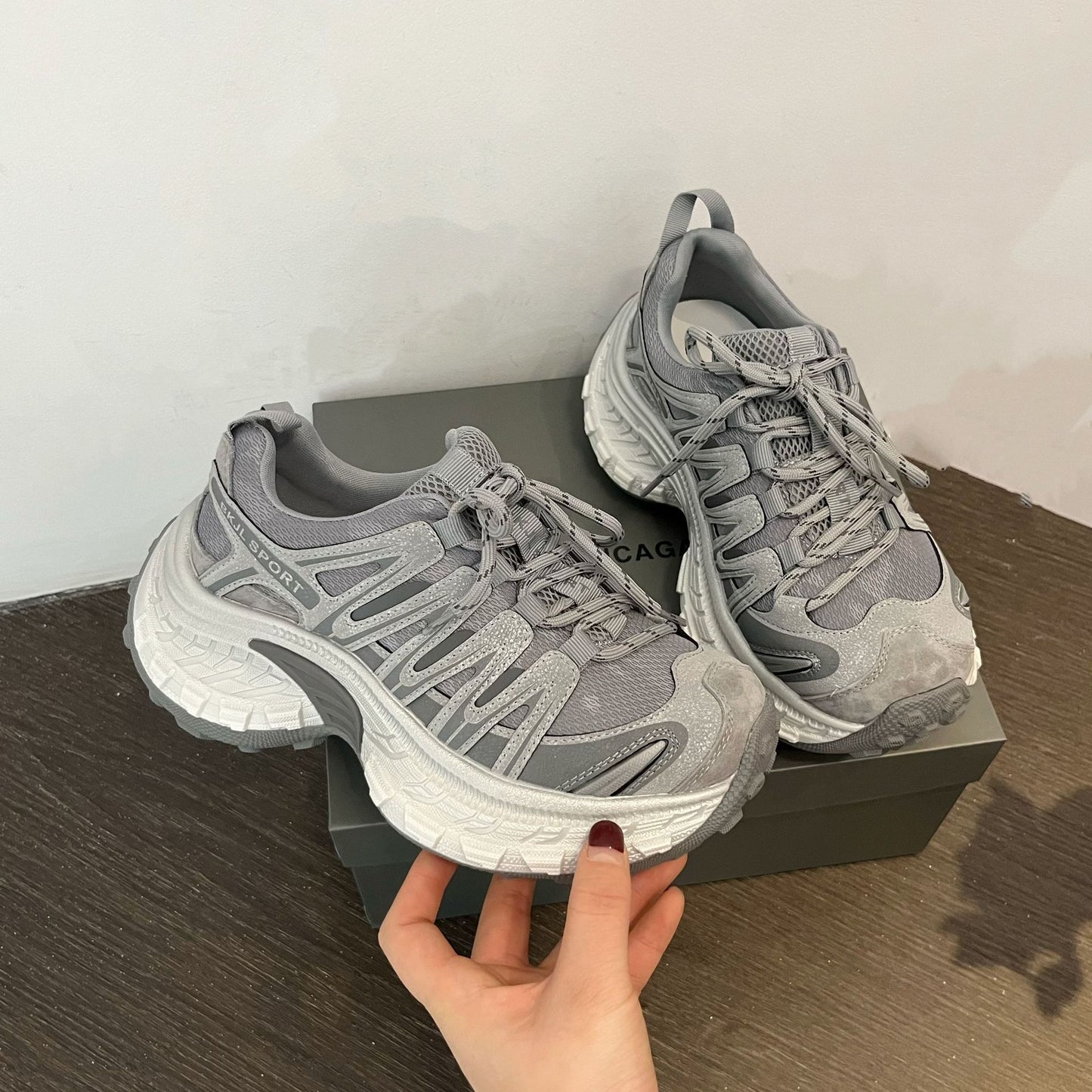 Women's Spring Platform Dad Mechanical Style Round Women's Sports Shoes