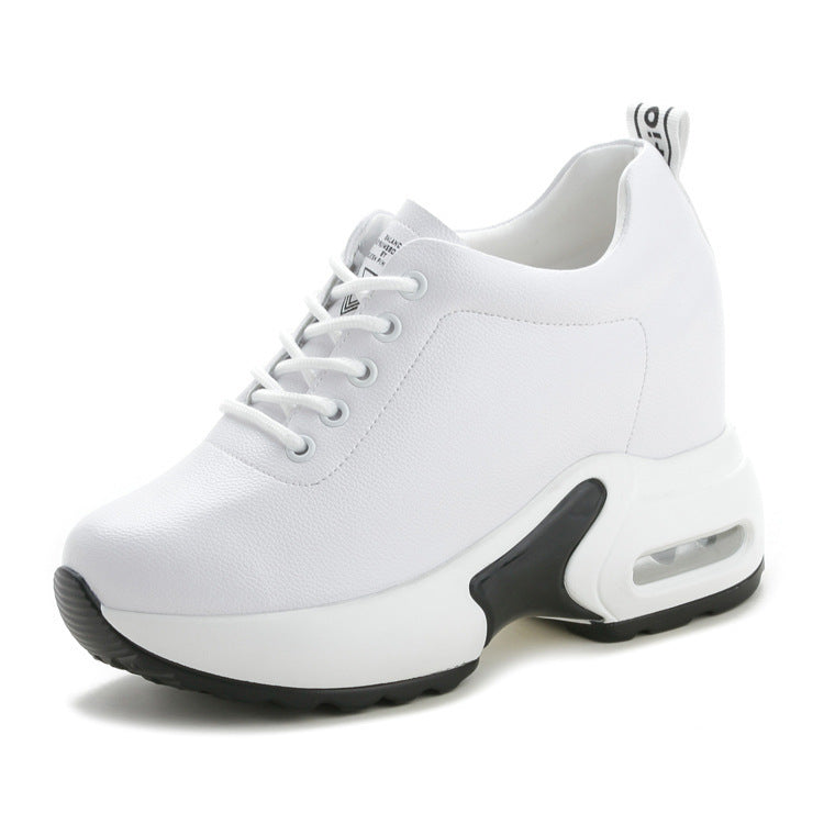 Women's Autumn White Small Height Increasing Insole Versatile Women's Casual Shoes