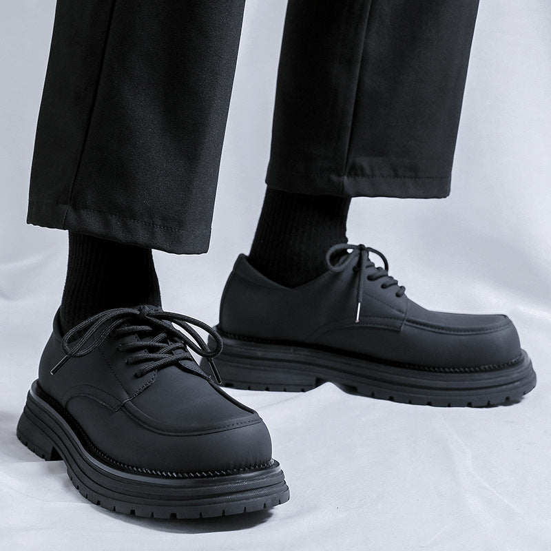 British Style Thick Bottom Fashion Trendy Men's Casual Leather Shoes