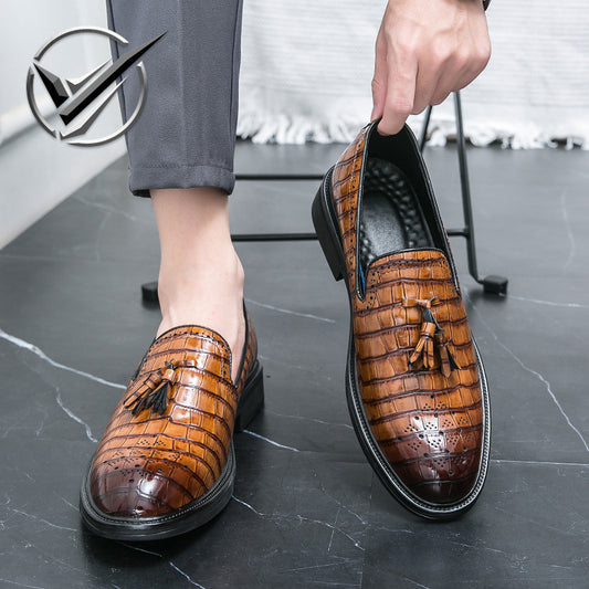 Plus Size Nightclub Fashion Hairstylist Tassel Leather Shoes