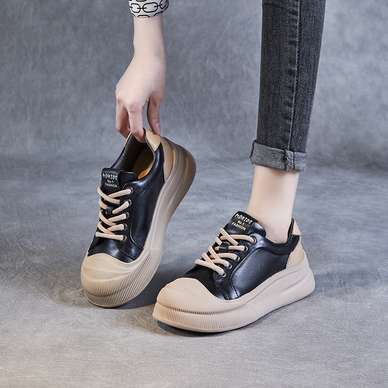 Genuine Platform Biscuit Shape Spring Round Casual Shoes