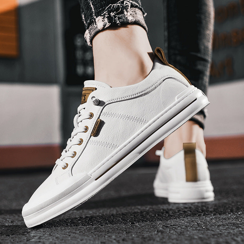 Men's Autumn Fashionable Popular White Plain Sneakers
