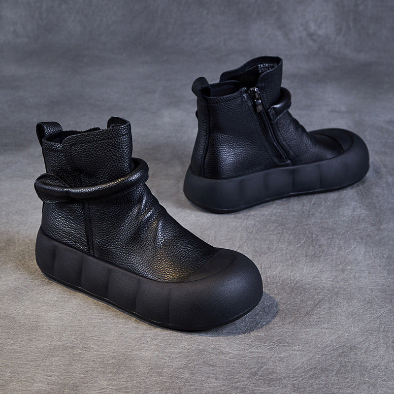 Women's Autumn Retro Handmade First Layer Cowhide Boots