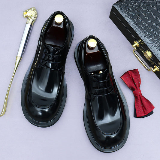 Men's Big Head Derby For Business Formal Wear Leather Shoes