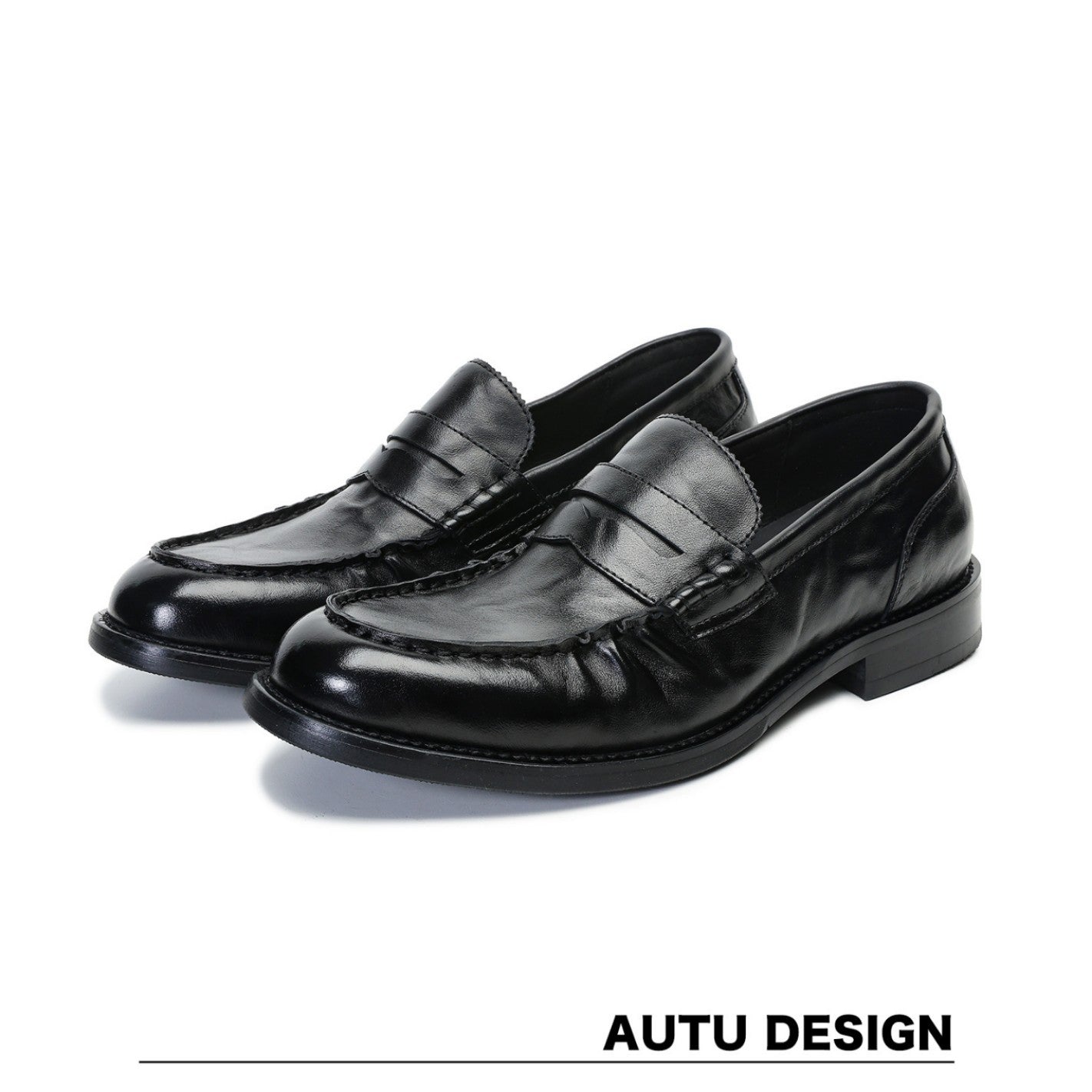 Italy Imported Calf Skin One Pedal Men's Casual Leather Shoes