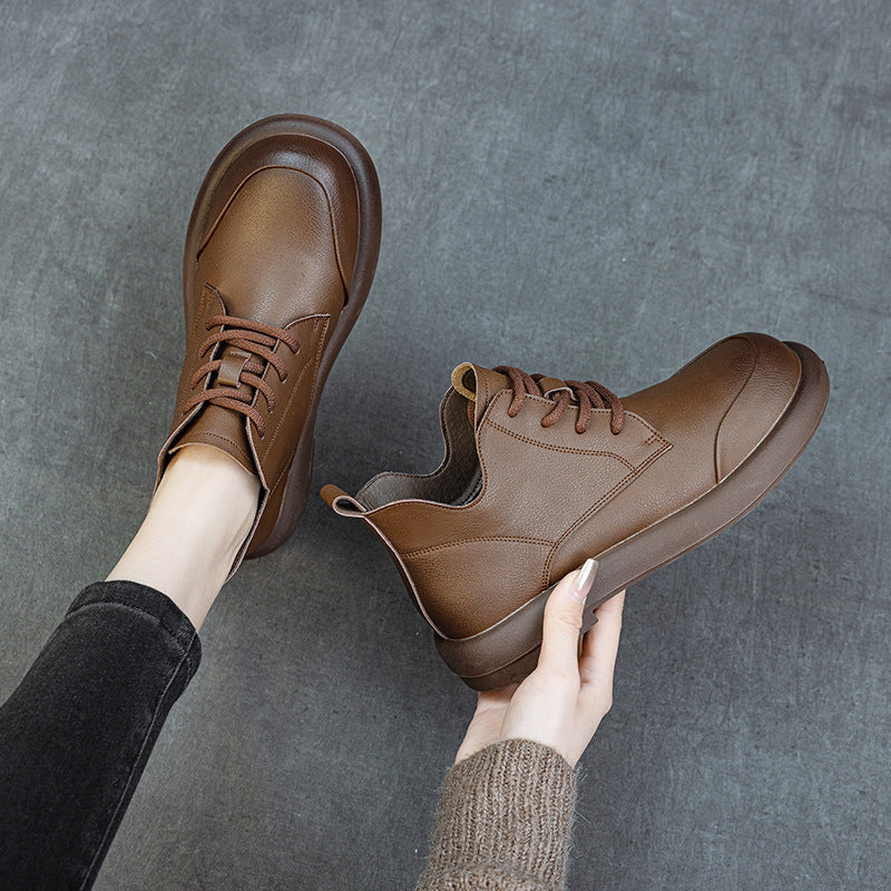 Martin Soft Bottom Surface British Retro Lace Up Women's Leather Boots