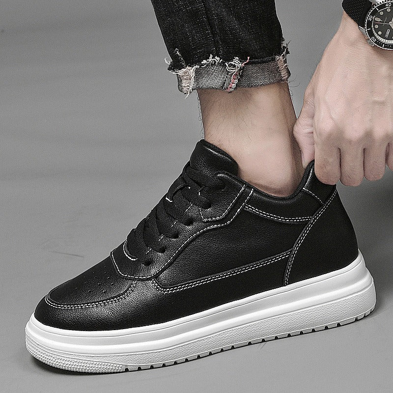 Men's Spring Inner Height Increasing Invisible White Men's Board Shoes