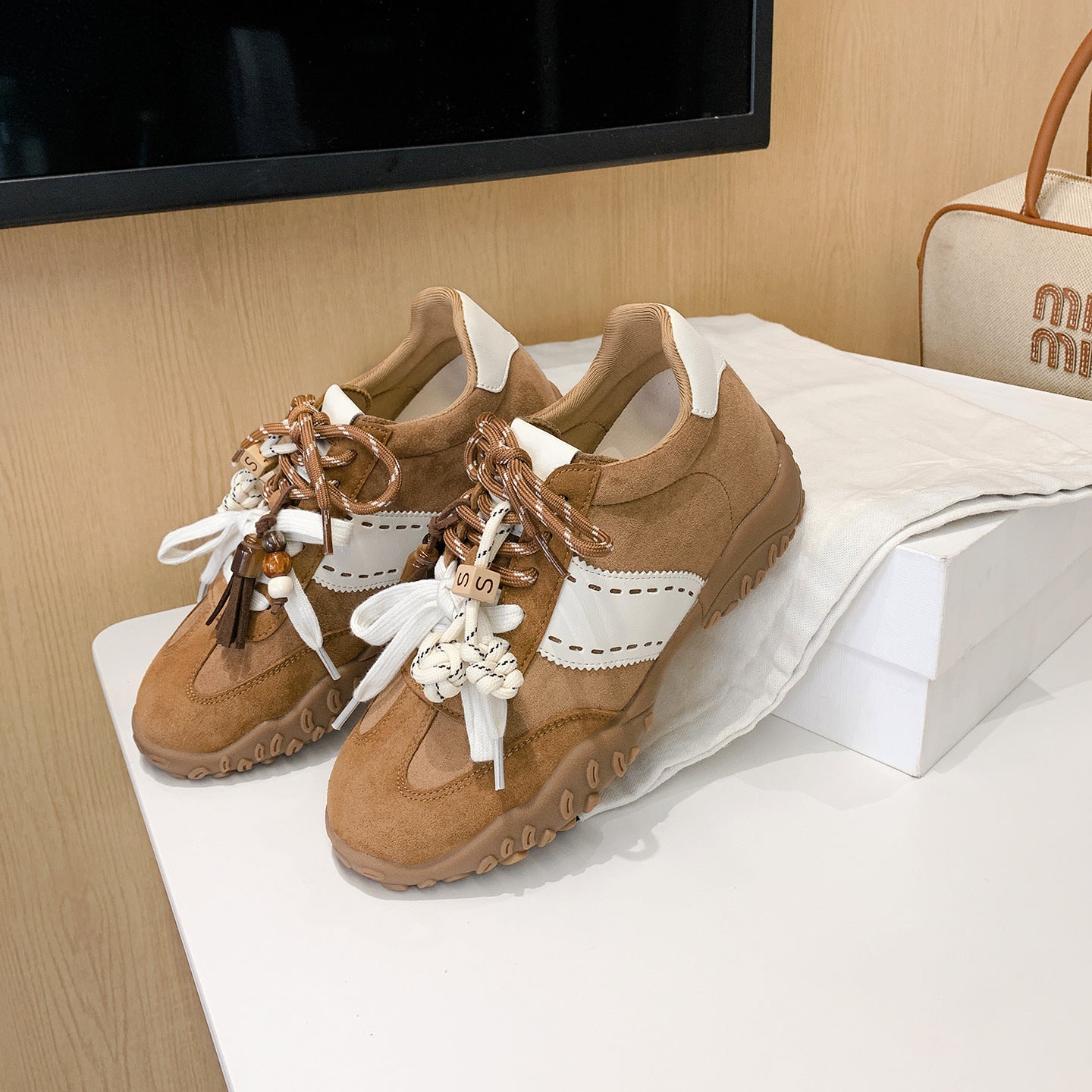 German Training Mandarin Duck Shoelaces Fashion Platform Women's Casual Shoes