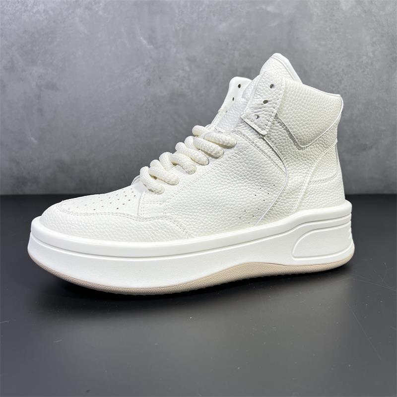 Men's Thick Sole Increased White Breathable Trendy Casual Shoes