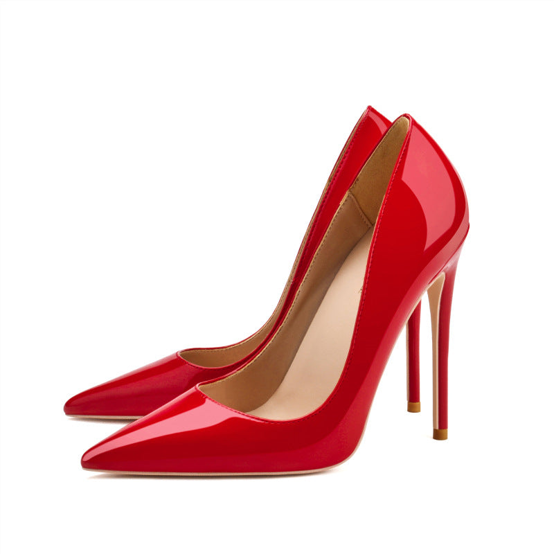 Women's Pointed Stiletto Large Small Size Black Women's Fashion Shoes