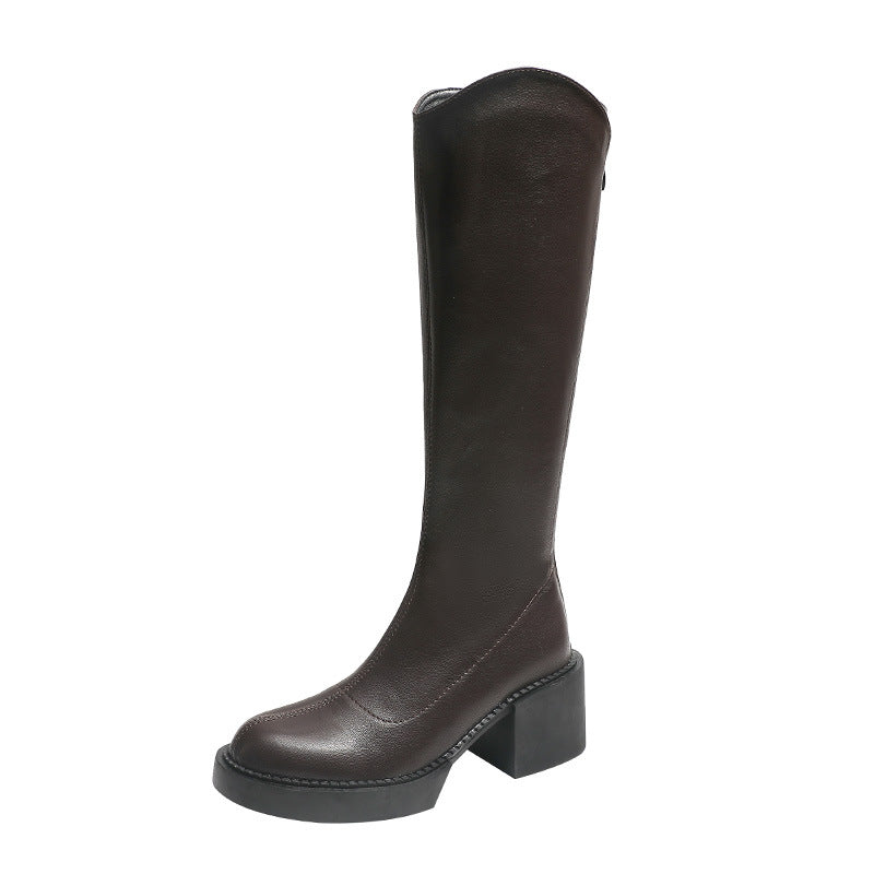 Women's Bottom Chunky Knight Height Increased Below Boots