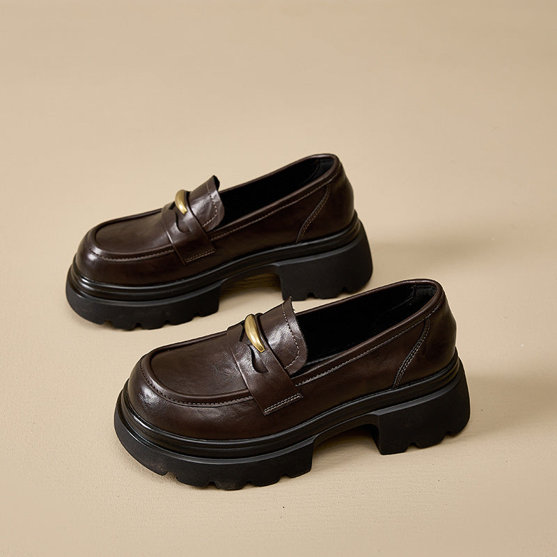 Elevator Wild Preppy Style With Slip-on Loafers