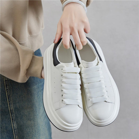 Spring Thick Bottom White Female Small Height Increasing Women's Casual Shoes