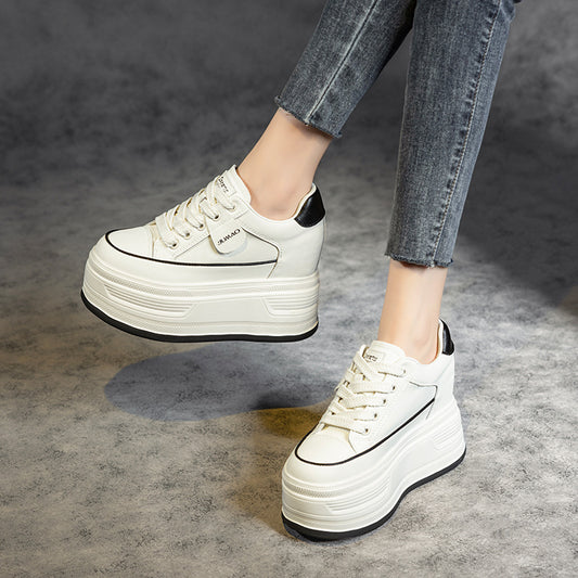 Platform White Height Increasing Lightweight Comfortable Casual Shoes