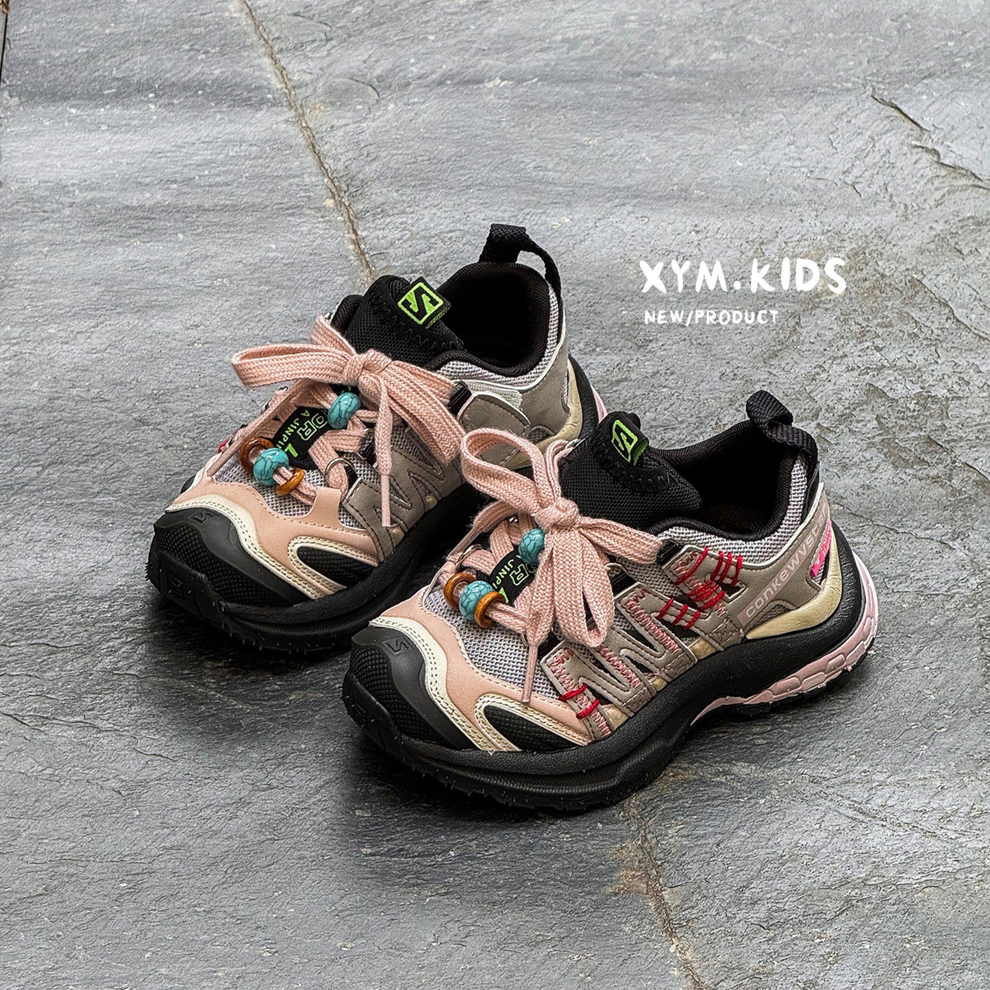 Children's Spring Dad Fashion Beaded Mesh Boys Mountain Casual Shoes