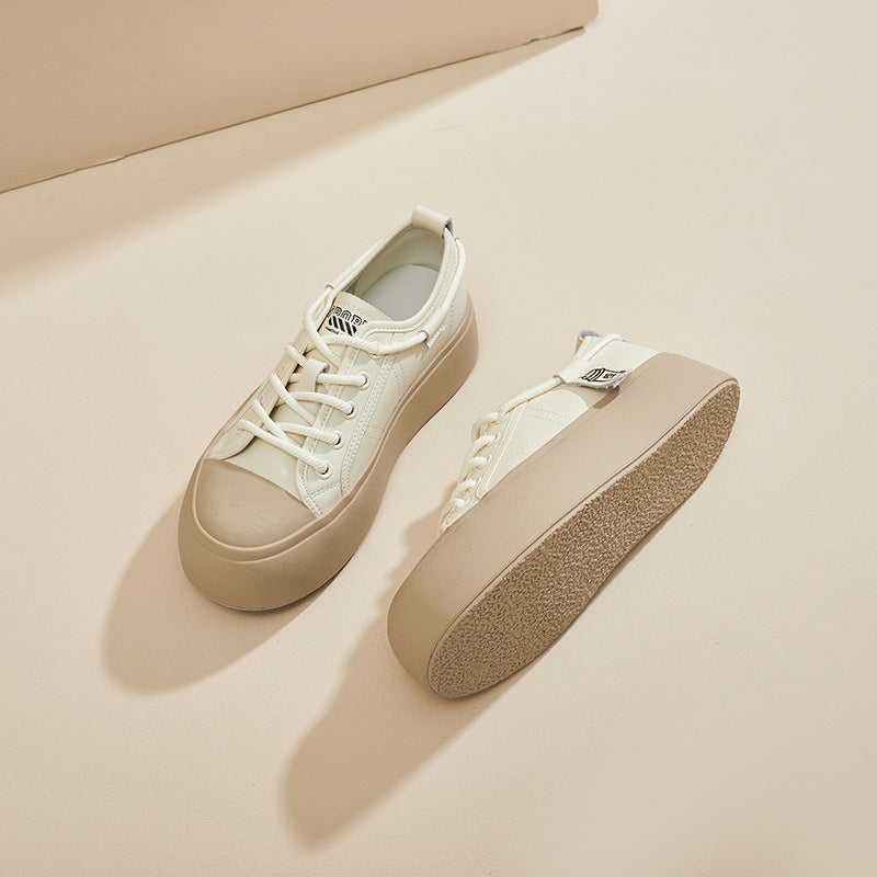 Women's Versatile Biscuit Shape Bread Milky Tea Casual Shoes