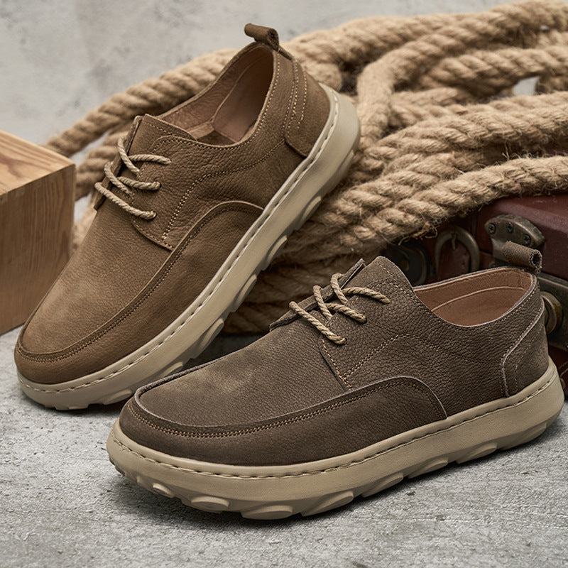 Men's Genuine Retro Solid Sole Lightweight Easy Leather Shoes