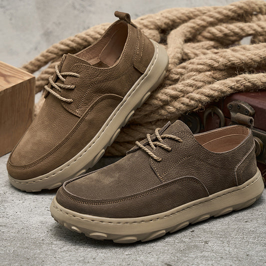 Men's Genuine Retro Solid Sole Lightweight Easy Leather Shoes