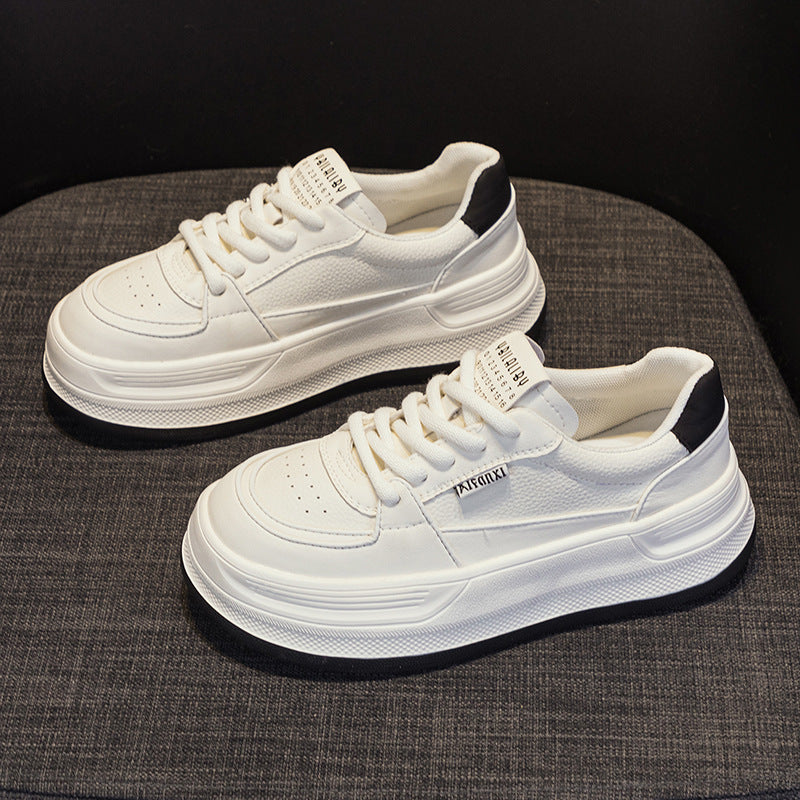 Women's Spring Genuine Platform White Female Korean Style Live Broadcast Muffin Women's Casual Shoes